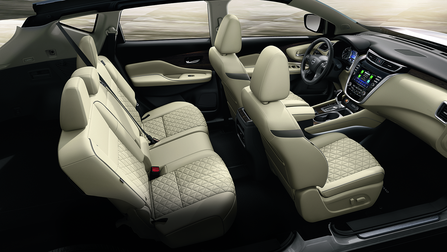 2023 nissan murano seating beige interior front and back seats 